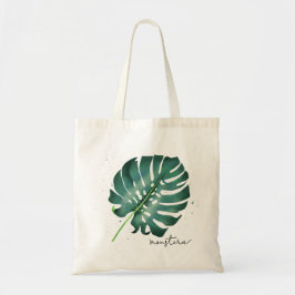 Bolso De Tela Hoja Verde Monstera Botánica