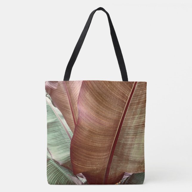 Bolso De Tela Hoja verde y roja profunda (Anverso)