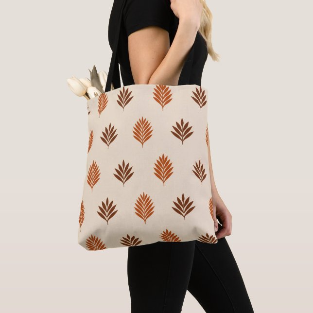 Bolso De Tela Hojas beige y marrones (Detalle)