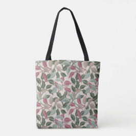 Bolso De Tela Hojas Botánicas Salvia Rubor Neutral Elegante