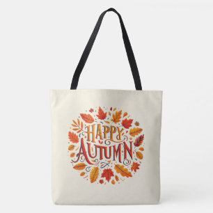 Bolso De Tela hojas clásicas y otoño feliz