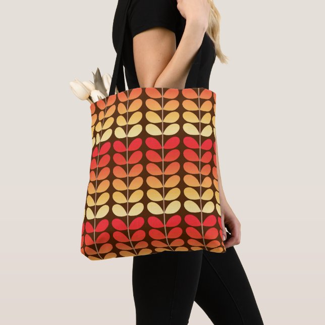Bolso De Tela Hojas danesas de mediados del siglo, marrones, Nar (Detalle)