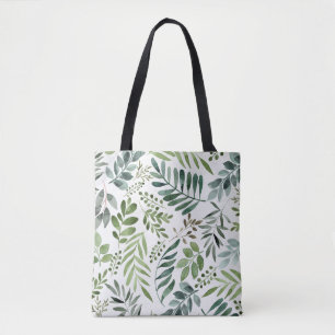 Bolso De Tela Hojas de acuarela botánica