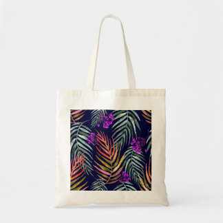Bolso De Tela Hojas de acuarela tropical, salpicaduras abstracta