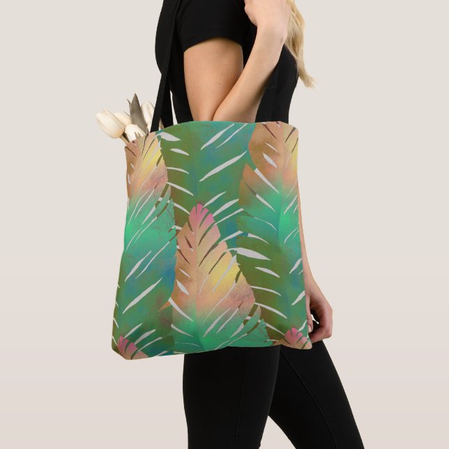 Bolso De Tela Hojas de banano impreso de Hawái (Detalle)