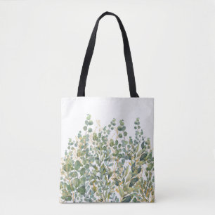 Bolso De Tela Hojas De Eucaliptus Botánico De Oro Y Verde