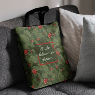Bolso De Tela Hojas de hadas mágicas y toadstools rojos