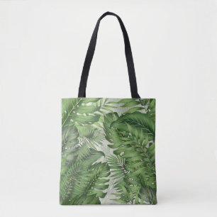 Bolso De Tela Hojas de la selva tropical: fondo floral sin solda
