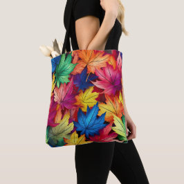 BOLSO DE TELA HOJAS DE MAPLE DE OTOÑO DE COLOR BRILLANTE