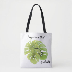 Bolso De Tela Hojas de monstera