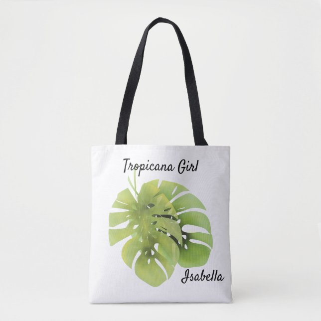 Bolso De Tela Hojas de monstera (Anverso)