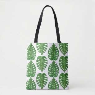 Bolso De Tela Hojas de Monstera de la acuarela