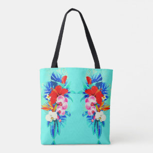 Bolso De Tela Hojas de monstera de palma orquídea tropical Hawai