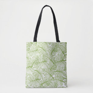 Bolso De Tela Hojas de monstera, diseño floral sin fisuras.