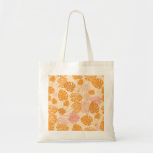 Bolso De Tela Hojas de monstera: silueta tropical sin soldadura