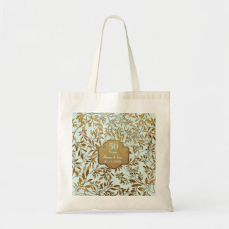 Bolso De Tela Hojas de oro 50° aniversario Boda