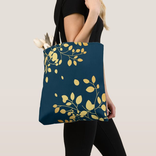 Bolso De Tela Hojas de oro 8 (Detalle)