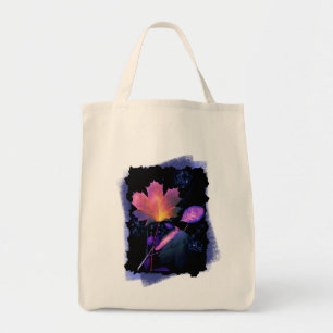 Bolso De Tela Hojas de otoño en neón y azul
