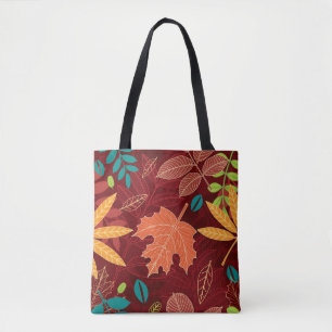Bolso De Tela Hojas de Otoño: Patrón de la Naturaleza sin Mar