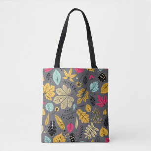 Bolso De Tela Hojas de otoño: patrón oscuro sin foco