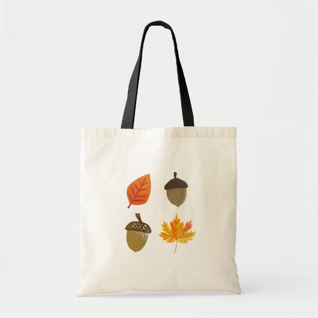 Bolso De Tela Hojas de otoño y alcornoques (Frente)
