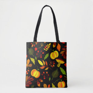 Bolso De Tela Hojas de otoño y calabazas elegantes