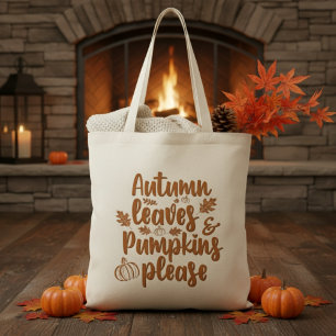 Bolso De Tela Hojas de otoño y calabazas por favor caigan