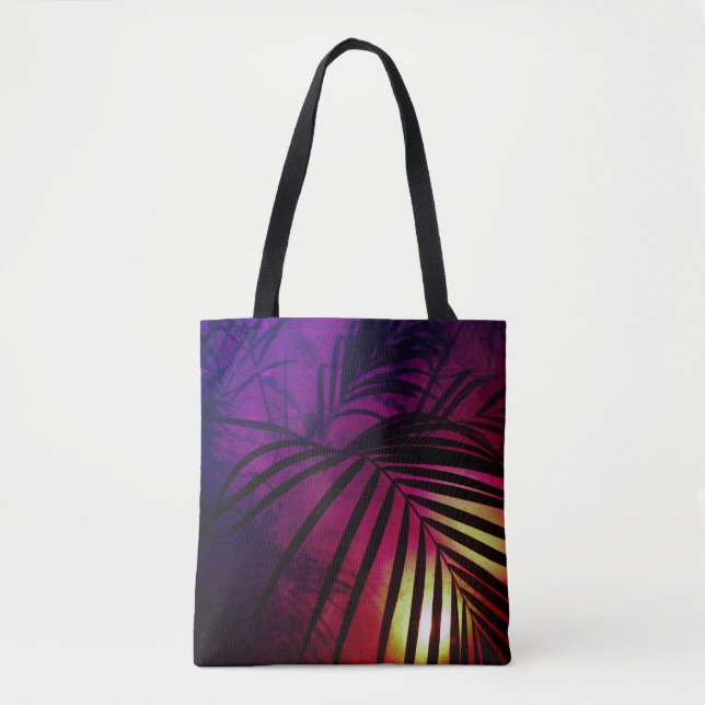 Bolso De Tela Hojas de palma moderno tropical (Anverso)