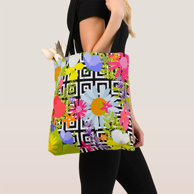 Bolso De Tela Hojas De Palma Y Flores (Subido por el creador)
