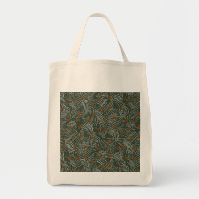 Bolso De Tela Hojas de palma y Naranjas (Frente)