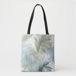 Bolso De Tela Hojas de palmera verdes azules