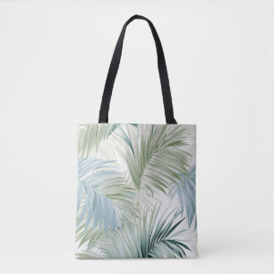 Bolso De Tela Hojas de palmera verdes azules
