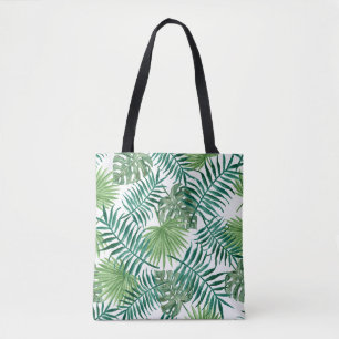Bolso De Tela Hojas de palmeras botánicas verdes de moda