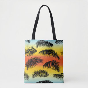 Bolso De Tela Hojas de palmeras: patrón sin costura.
