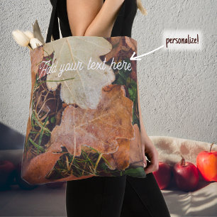 Bolso De Tela Hojas de roble de otoño escarpadas