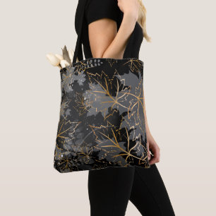 Bolso De Tela Hojas doradas 5