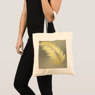 Bolso De Tela Hojas doradas de palma tropical