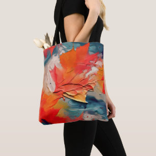 Bolso De Tela Hojas En El Viento – Movimiento Otoñal Abstracto