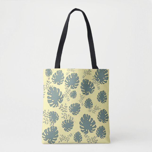 Bolso De Tela hojas grandes tropicales (Anverso)