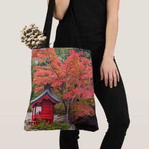 Bolso De Tela Hojas otoñales coloridas del jardín japonés