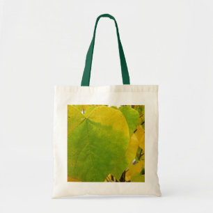 Bolso De Tela Hojas rojas amarillas y verdes