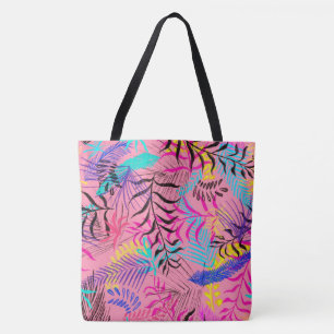 Bolso De Tela Hojas tropicales