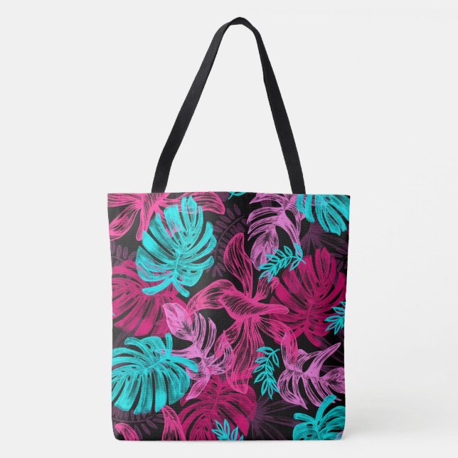Bolso De Tela Hojas tropicales (Anverso)