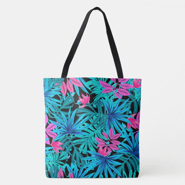 Bolso De Tela Hojas Tropicales (Anverso)