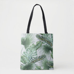 Bolso De Tela Hojas tropicales de palma, monstera, hoja de pláta