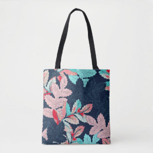 Bolso De Tela Hojas tropicales de palmeras: patrón de vintage