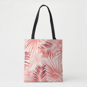Bolso De Tela Hojas tropicales de palmeras, patrón hawaiano eleg