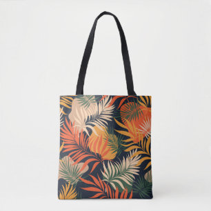 Bolso De Tela Hojas tropicales de palmeras: sin foco vintage