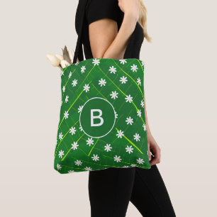 Bolso De Tela hojas tropicales de plátano y flores botánicas ver
