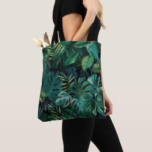 Bolso De Tela Hojas tropicales de selva tropical